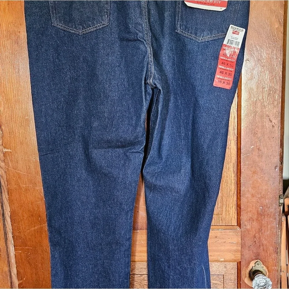 Wrangler Rustler Mens‎ 46x30 Heavyweight Denim Jeans - NWT Straight Leg Workwear